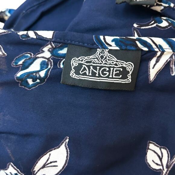 Angie Maxi Dress Floral Side Slits Blue Small - Picture 7 of 8